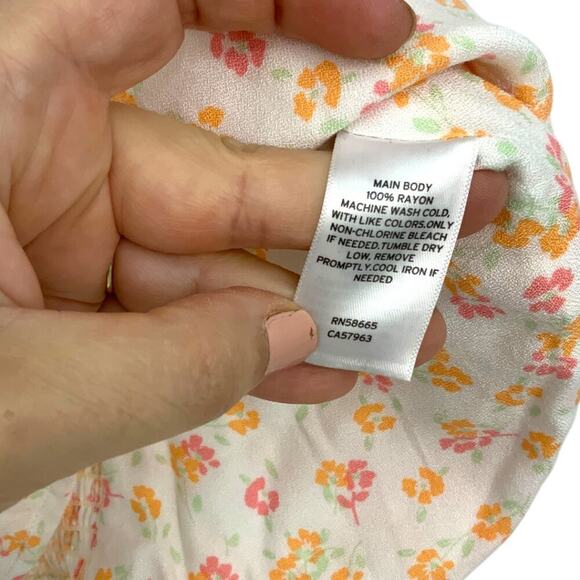 Bp Floral Tie Strap Corset In White Orange Print Size Large NWOT $29 MSRP - Picture 6 of 8